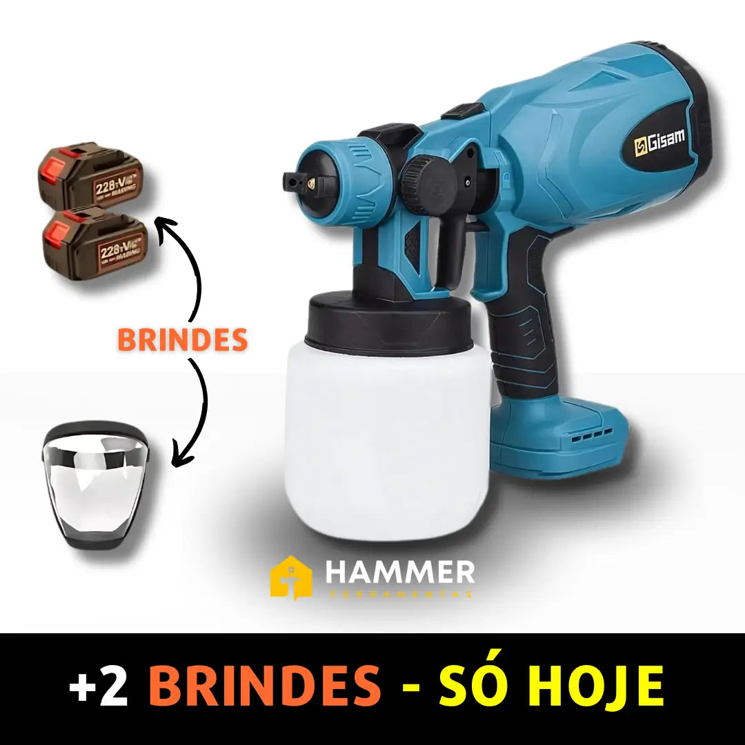 Pistola de Pintura Pulverização HVLP à Bateria 20V 1200ml com Carregador Bivolt - DKG21K3Y-S1 (cópia)